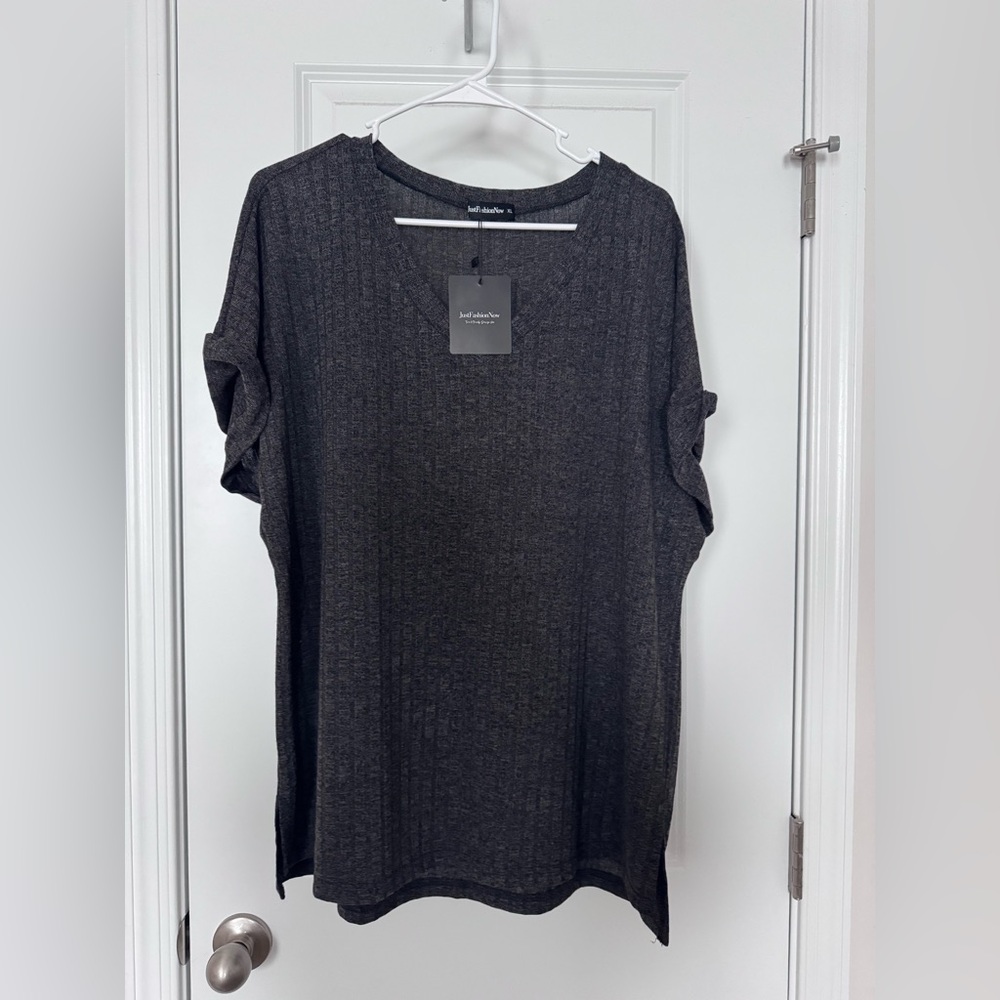 Charcoal Short Sleeve Women's Top